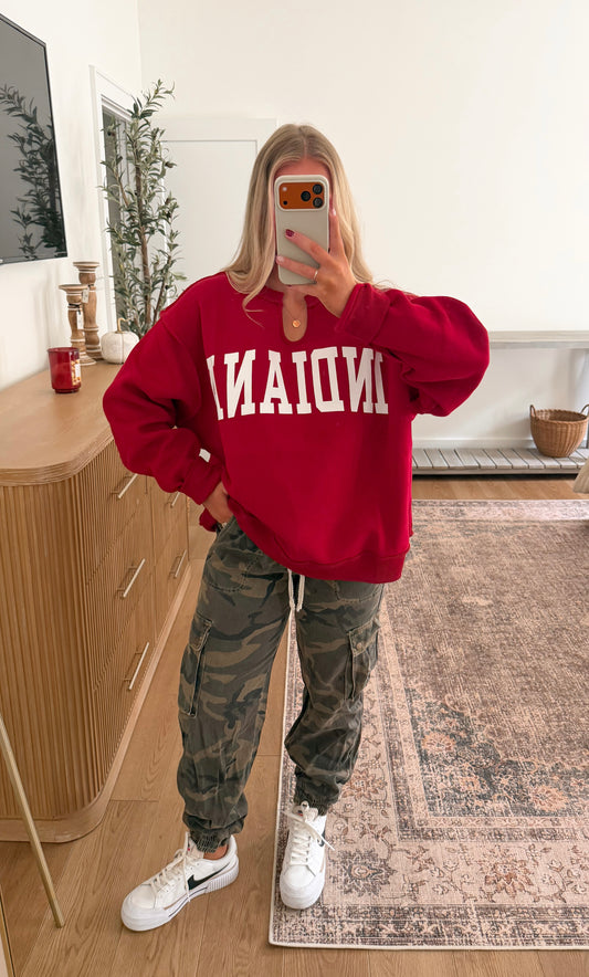 Indiana Reversible Crewneck - Red