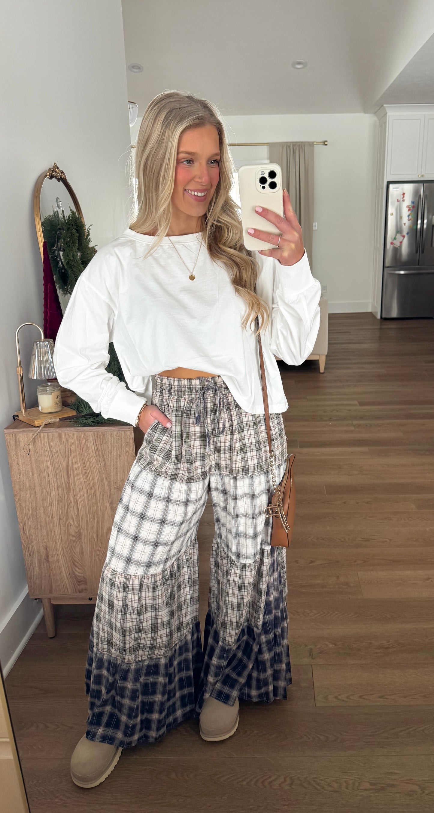 Plaid Patchwork Pants