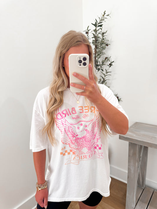 Free Bird Graphic Tee - White