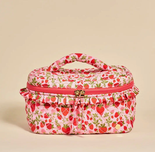Grab & Go Quilted Cosmetic Bag - Strawberry Fields