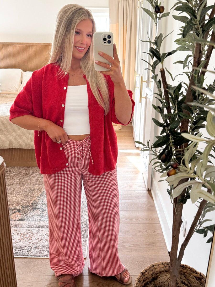 Gingham Pants - Red