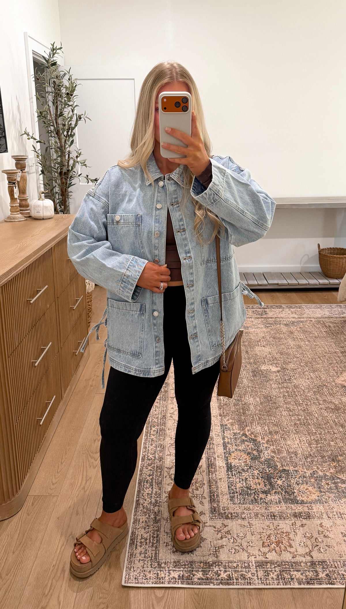 Boho Side Tie Denim Jacket - Light Wash