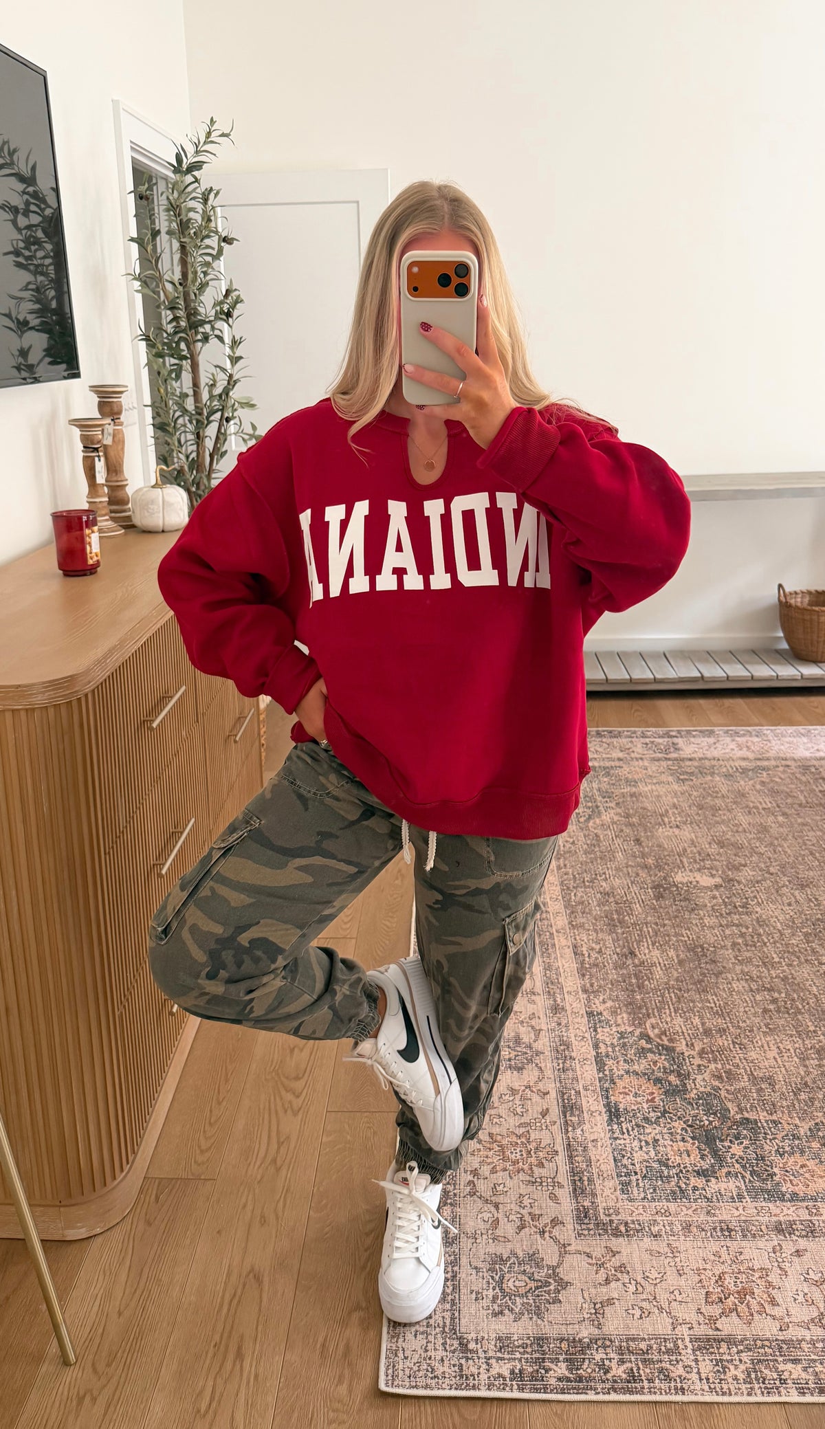 Indiana Reversible Crewneck - Red