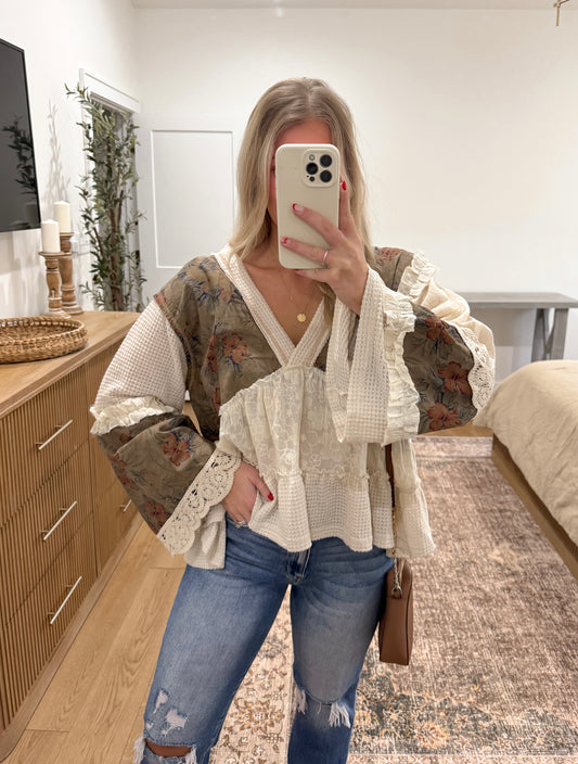 Earth Toned Patchwork Top