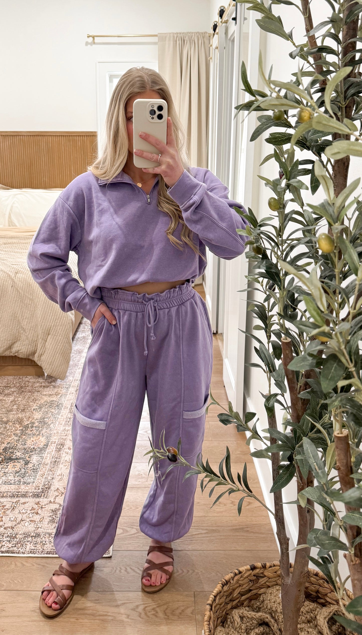 Luxe Lounge Quarter Zip - Purple