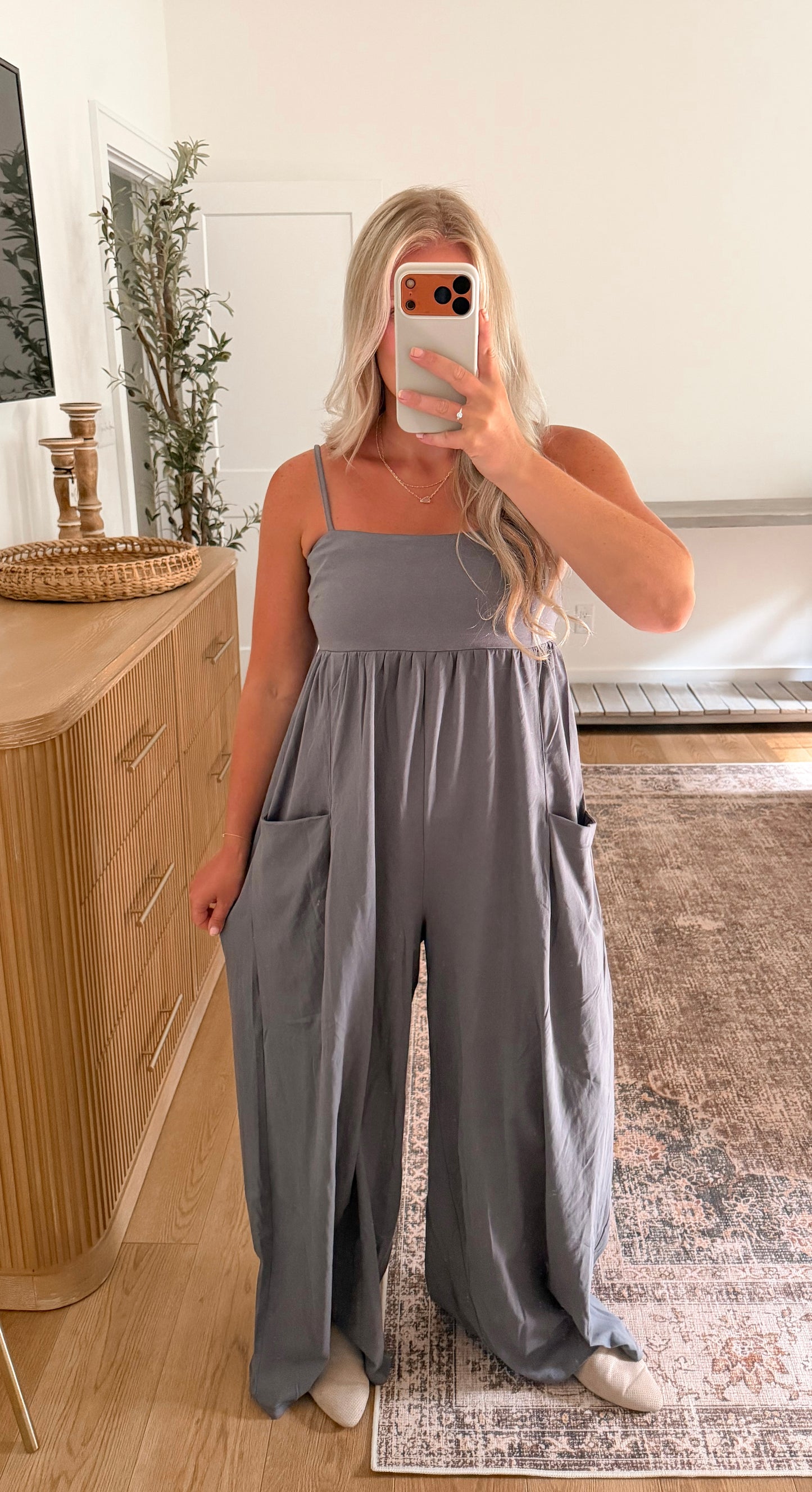 Wide Leg Jumpsuit - Charcoal