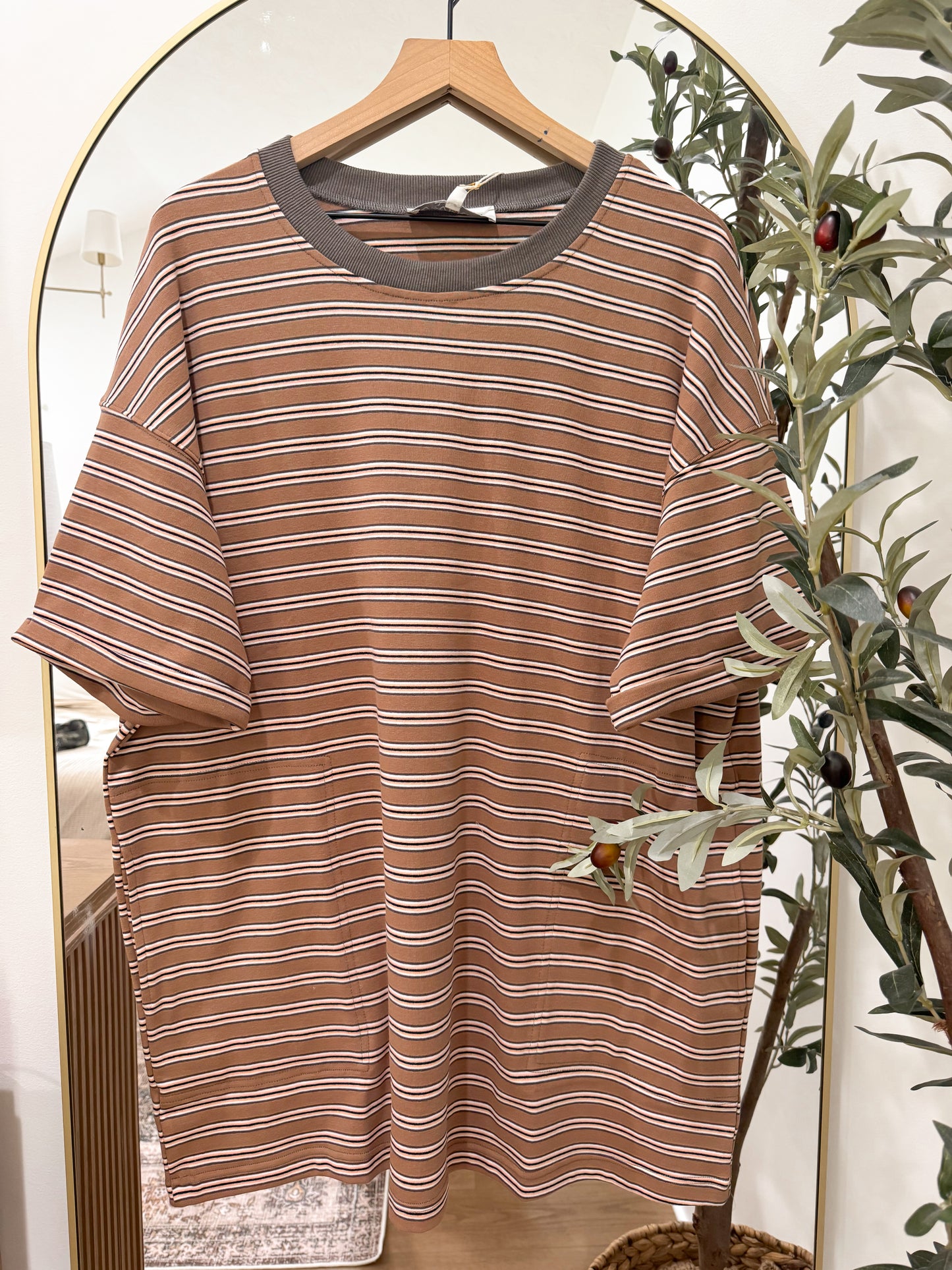 Easy Breezy T-Shirt Dress - Brown SMALL