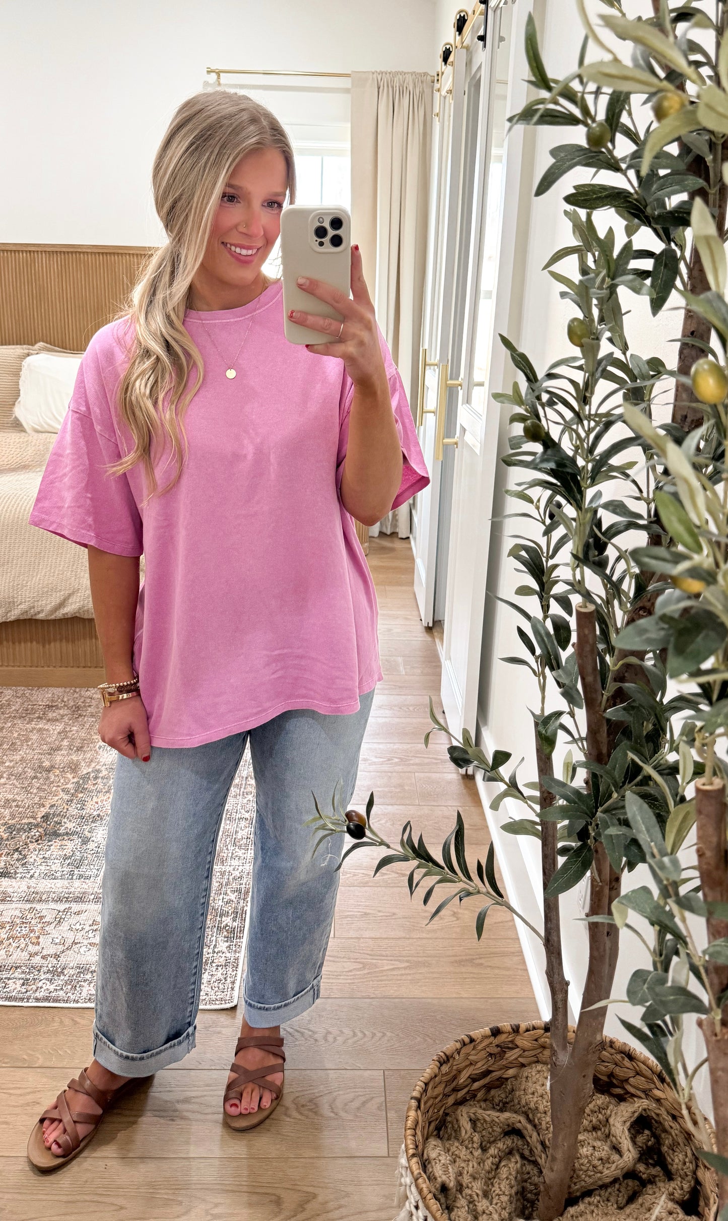 Boyfriend Tee - Fuchsia
