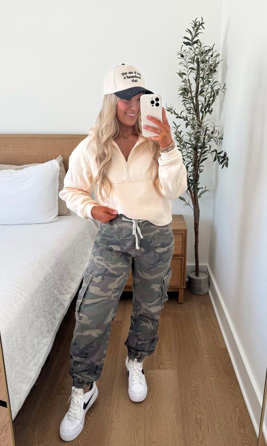 Half Zip Pullover - Sand