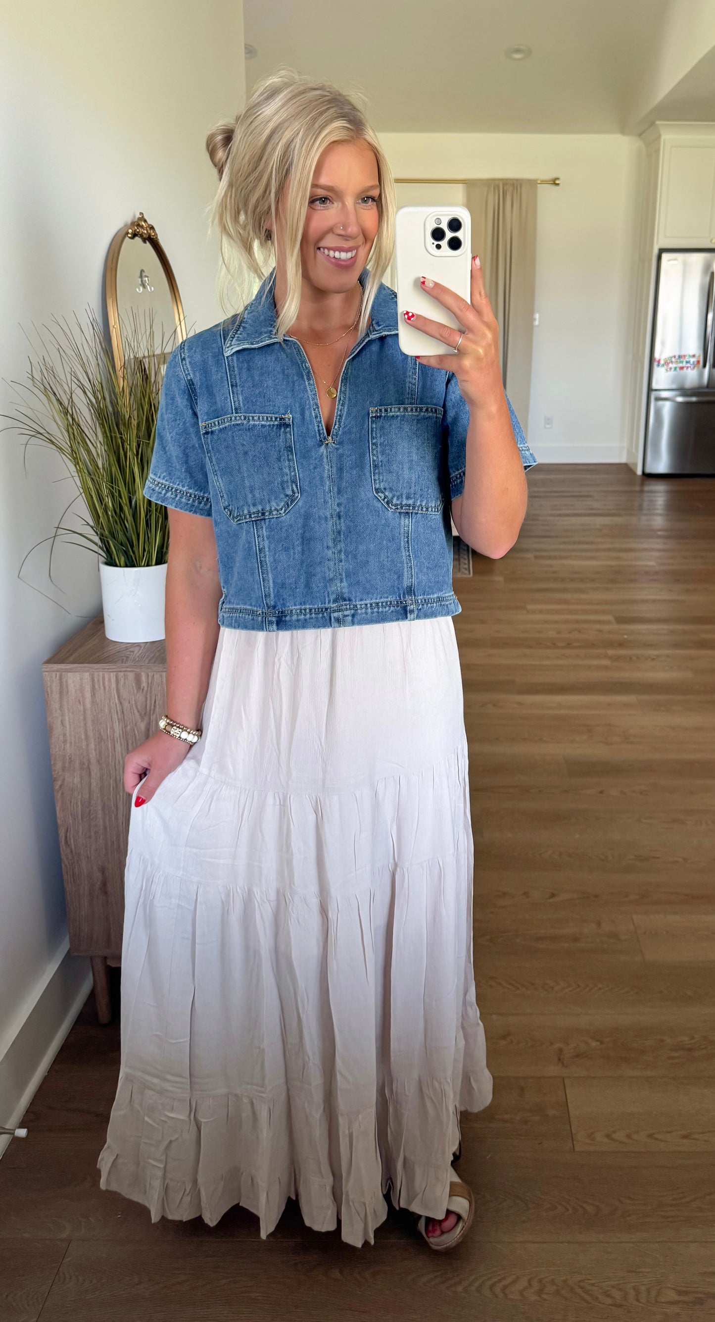 Cropped Denim Top
