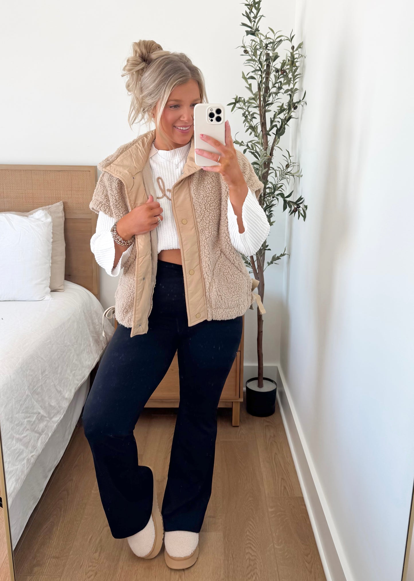 Teddy Sherpa Vest - Oatmeal