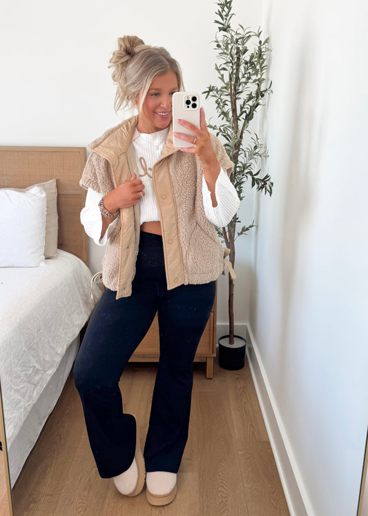 Teddy Sherpa Vest - Oatmeal