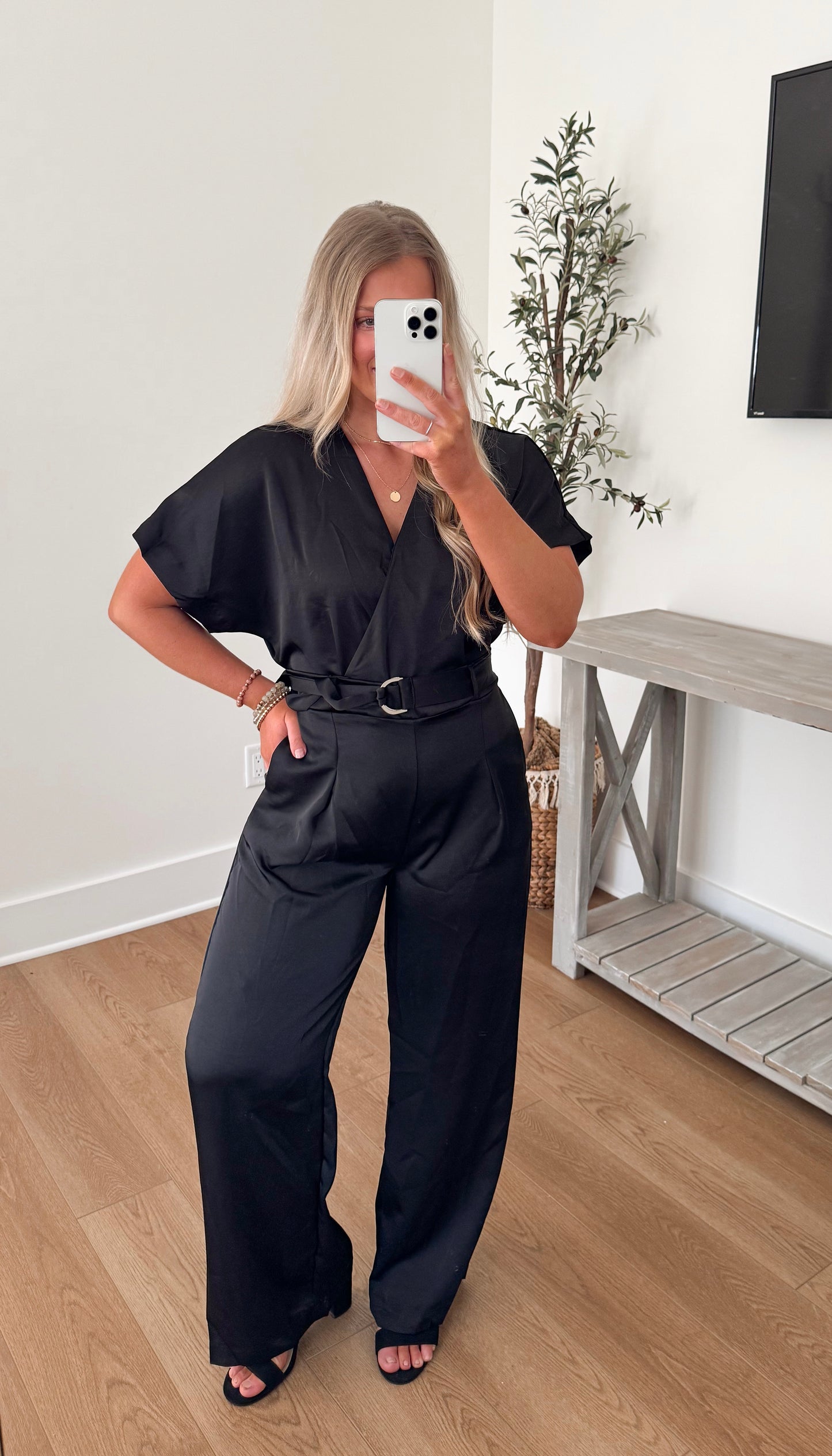 Satin Jumpsuit - Black
