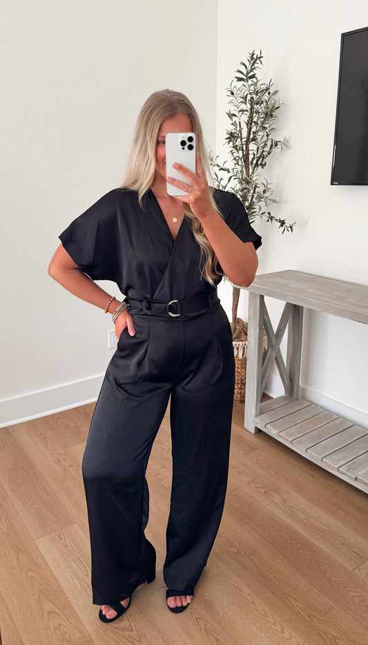 Satin Jumpsuit - Black