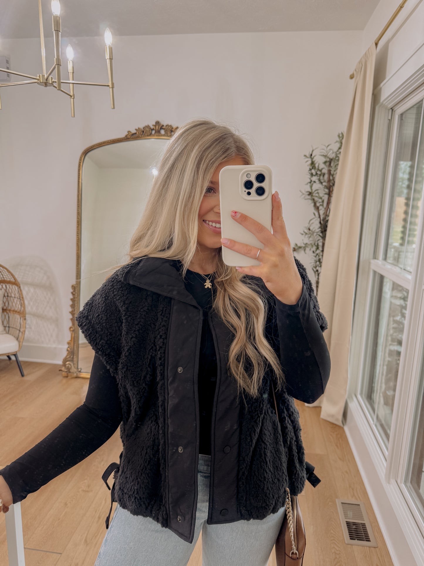 Teddy Sherpa Vest - Black