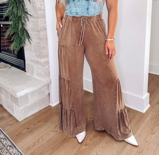Freestyle Tiered Pants - Cappuccino