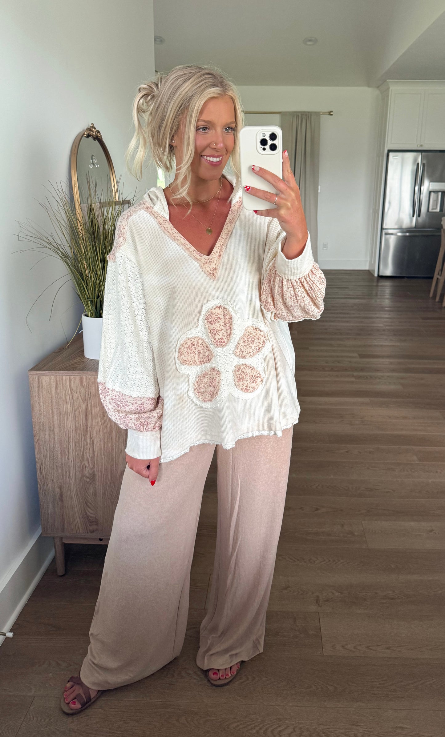 Floral Embroidered Hoodie