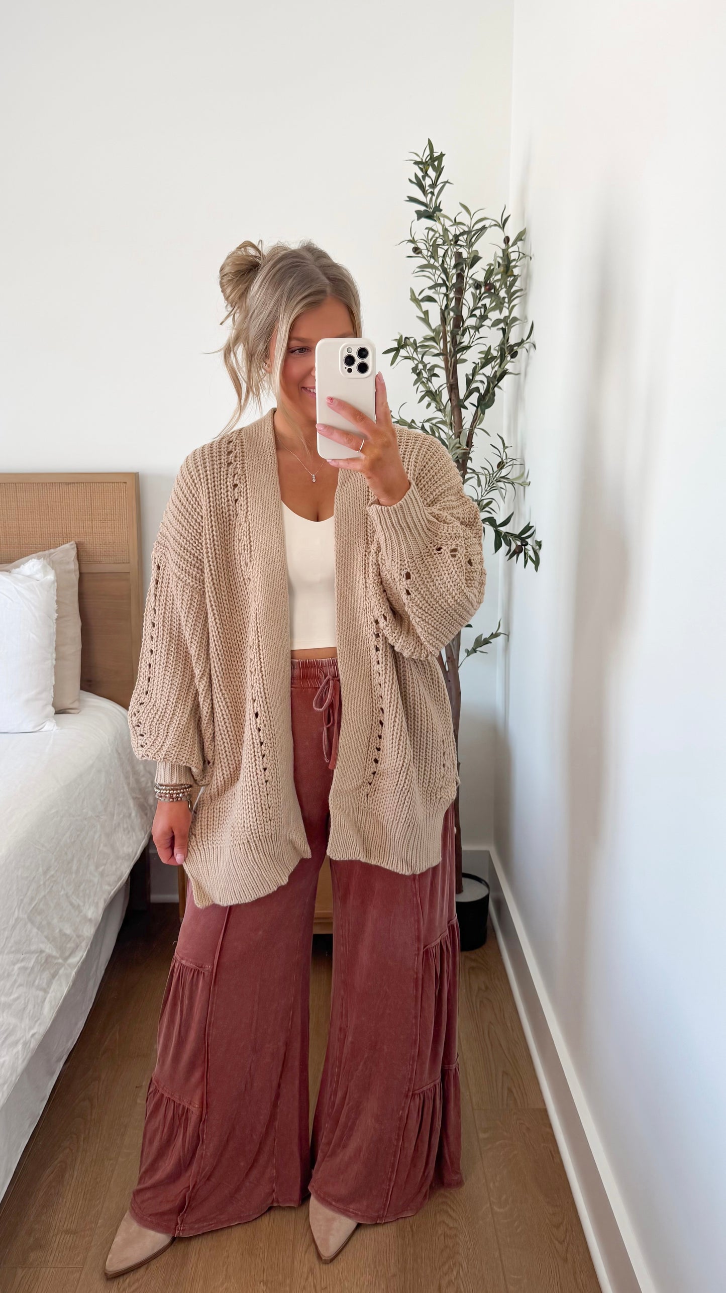 Hot Cocoa Cardigan - Latte