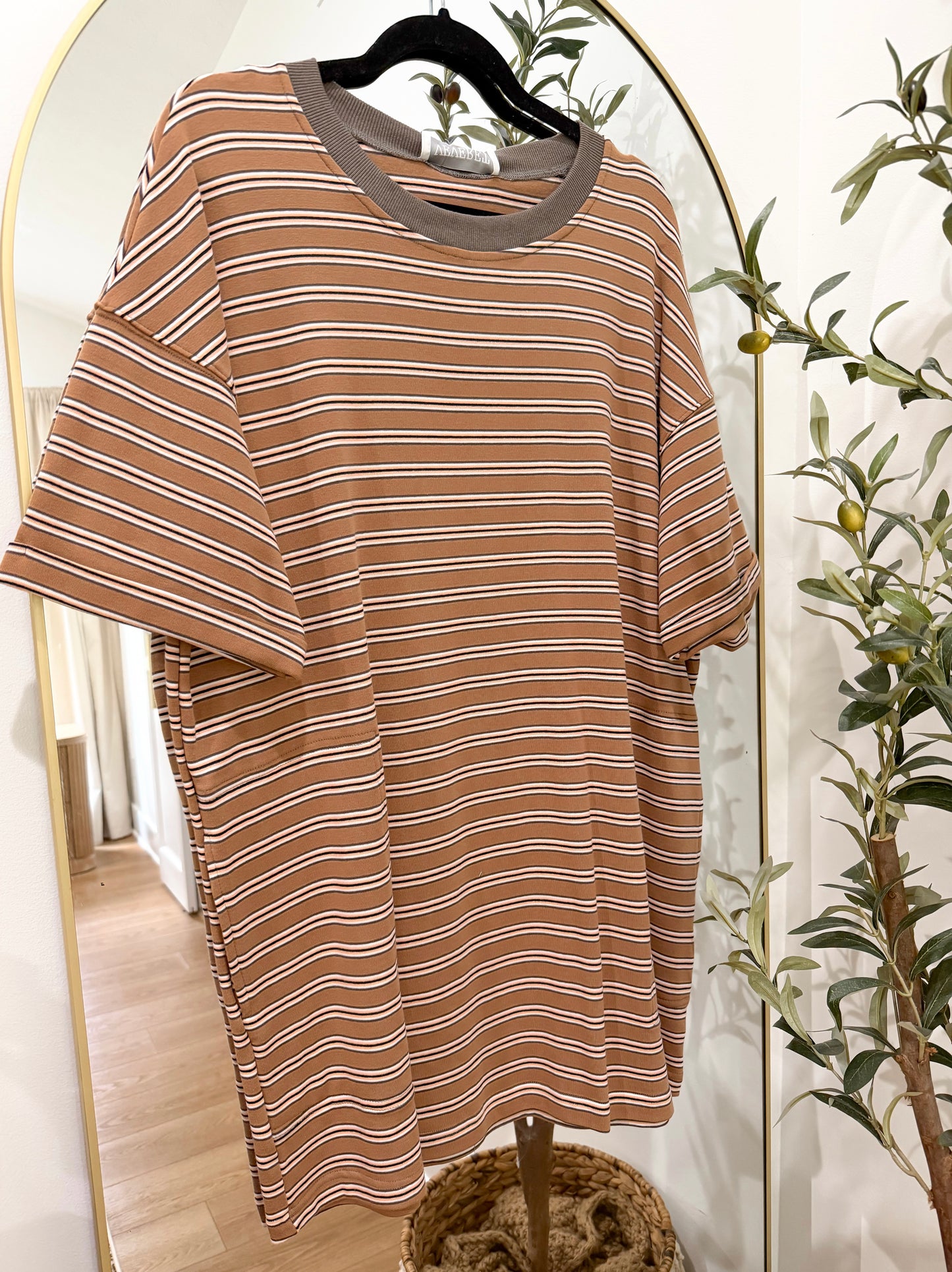 Easy Breezy T-Shirt Dress - Brown SMALL