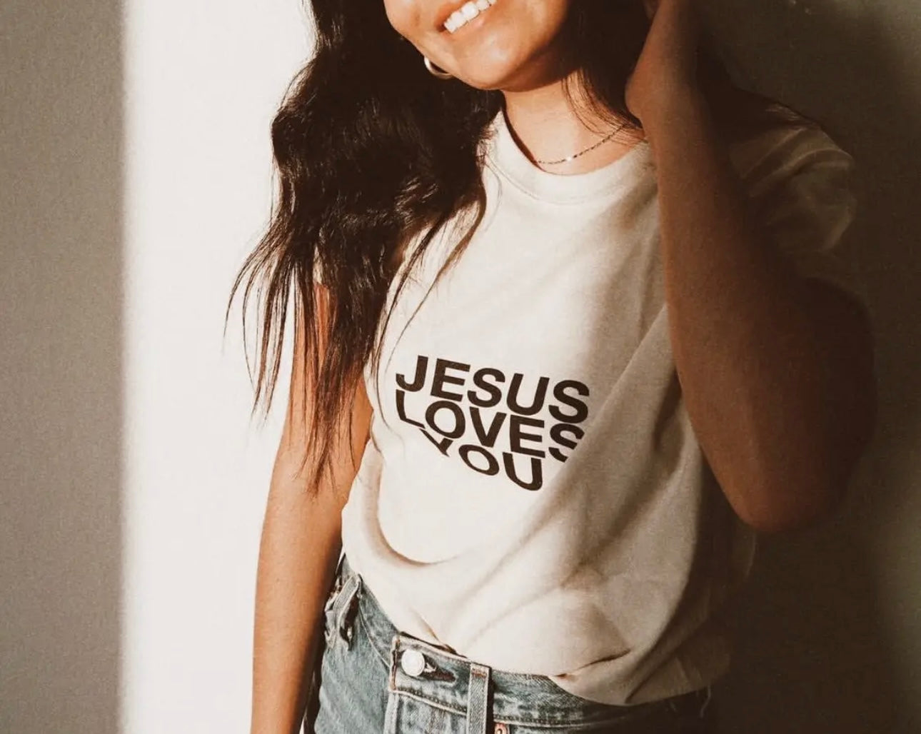Jesus Loves You Tee - Natural