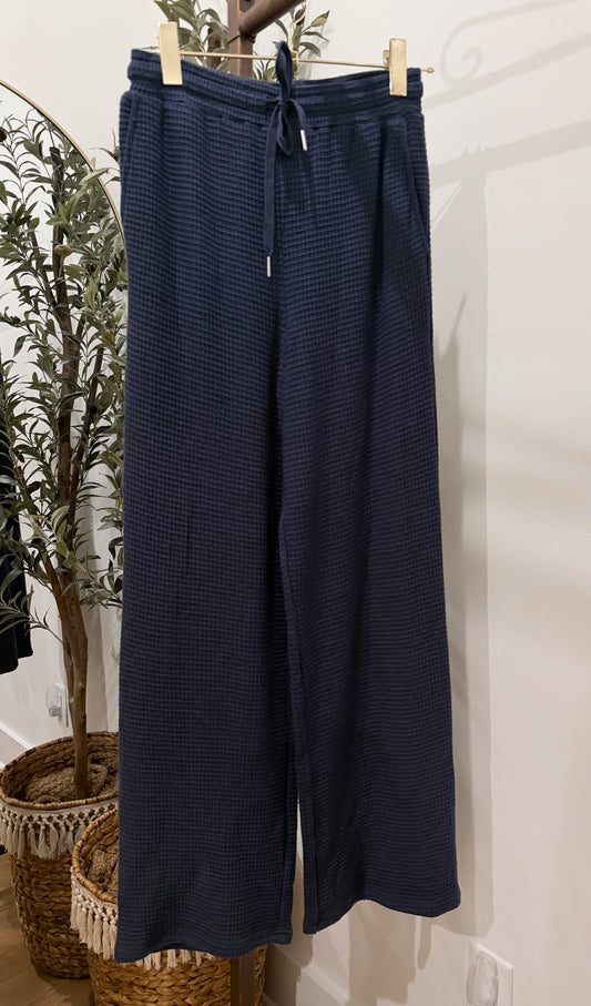 Everly Waffle Pants - Navy