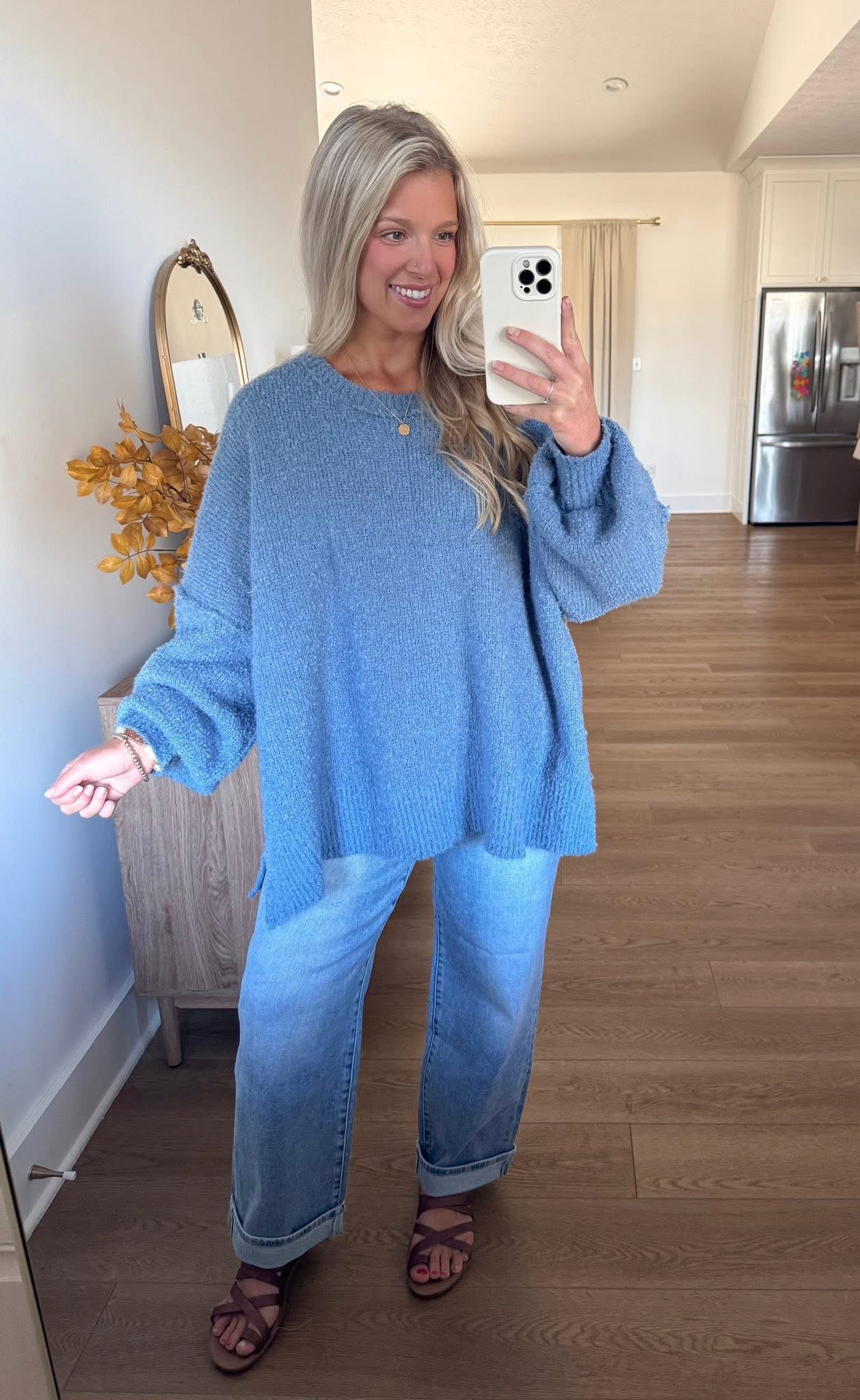 BelleRose Sweater - Steel Blue