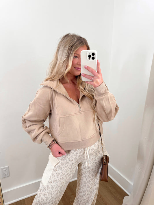 Half Zip Pullover - Oat
