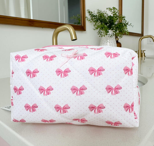Pink Bow Swiss Dot Bag