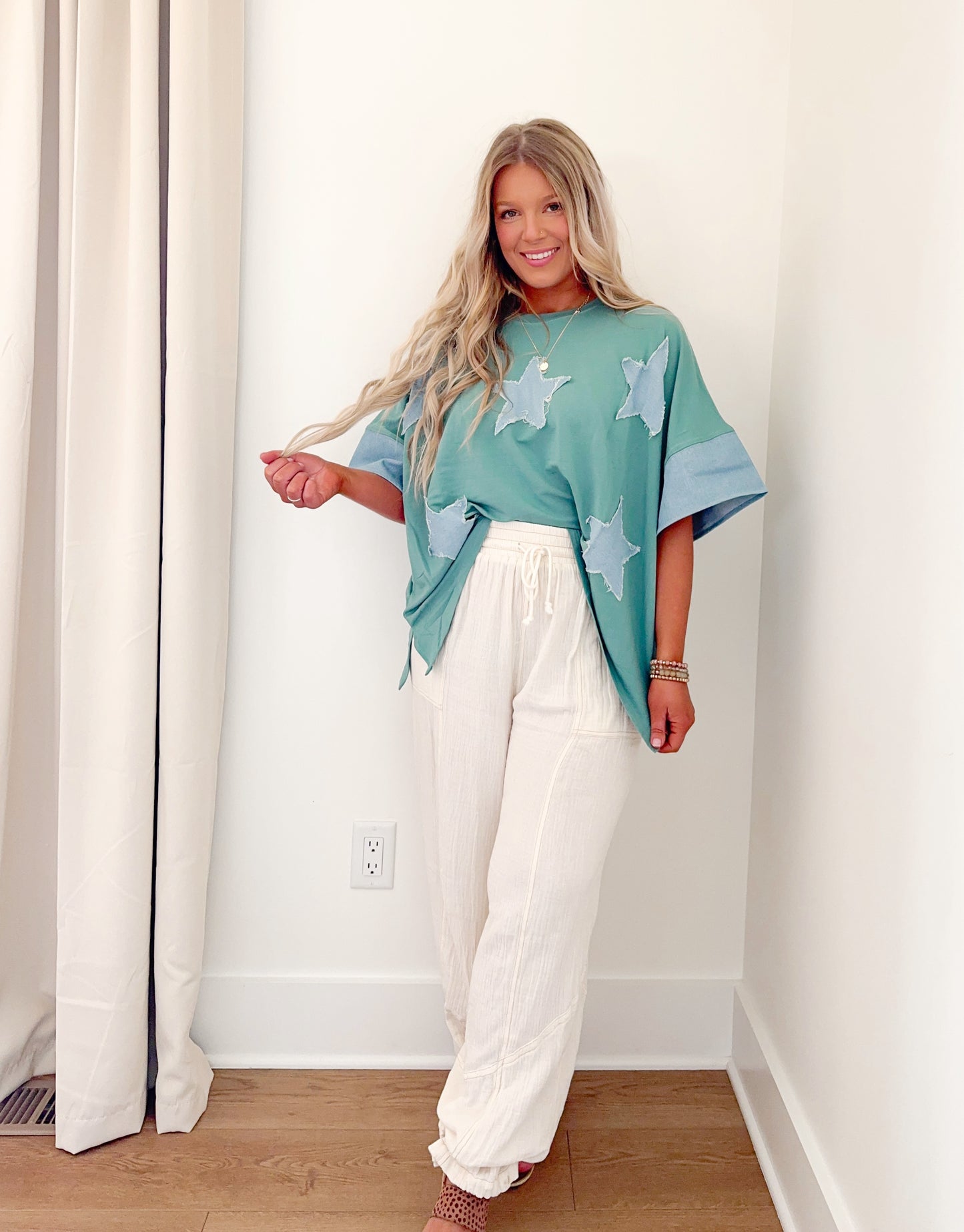 Denim Star Patch - Blue Sage