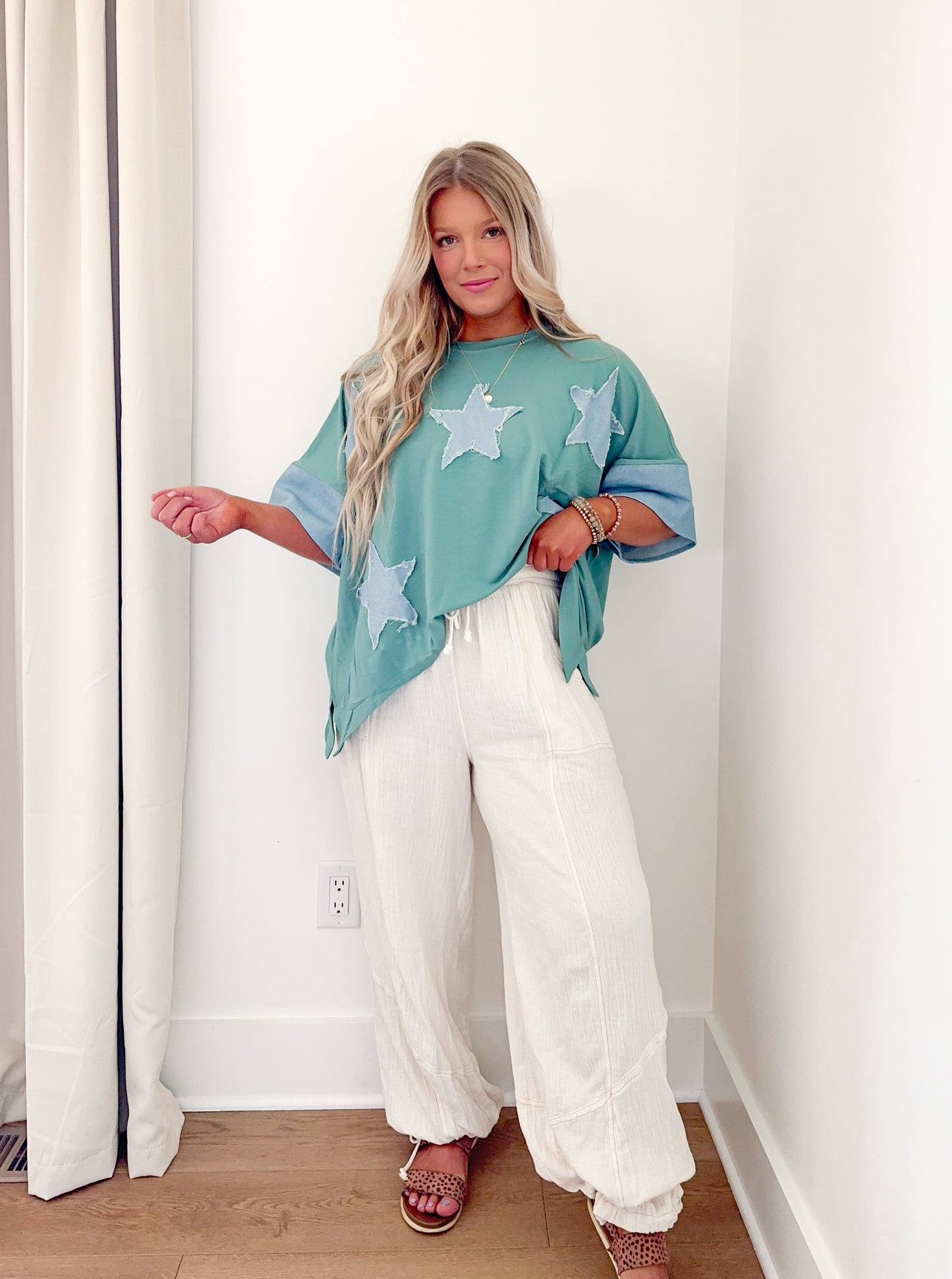 Denim Star Patch - Blue Sage