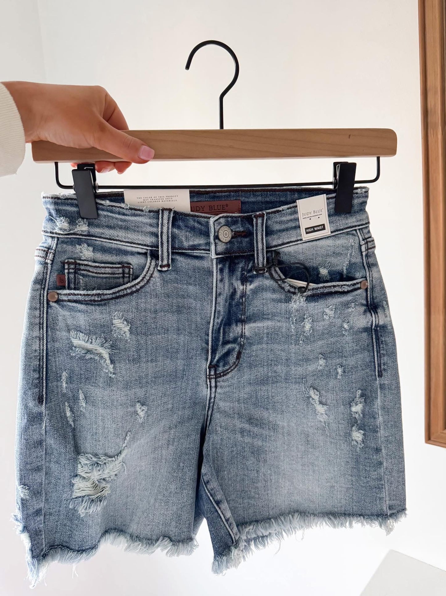 Distressed Shorts - Medium Wash