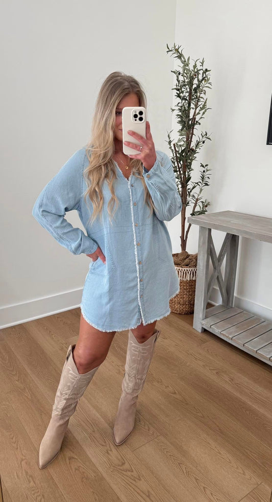 Irresistibly Sweet Chambray Dress
