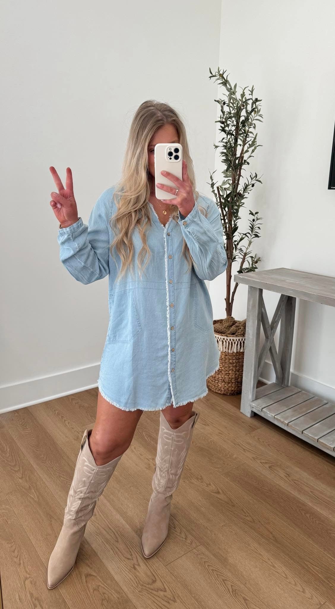 Irresistibly Sweet Chambray Dress