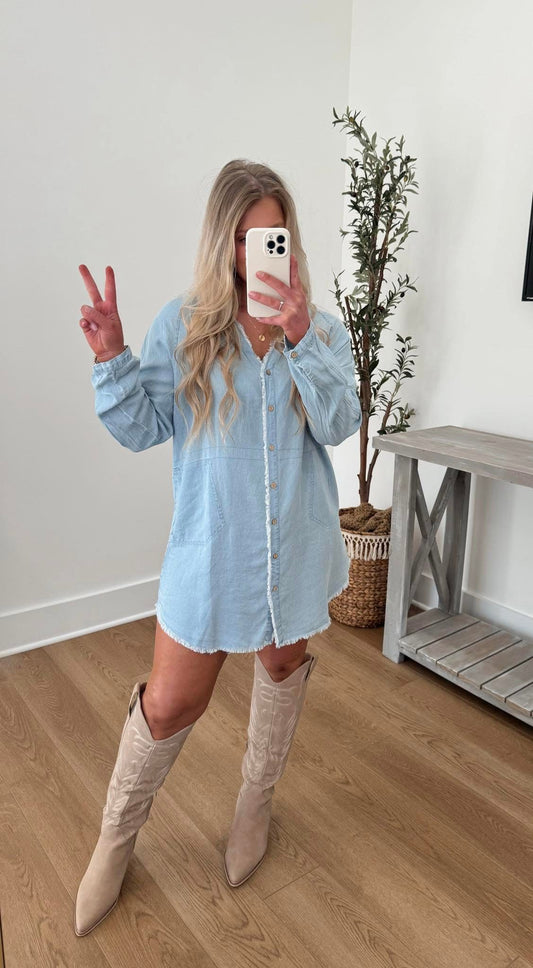 Irresistibly Sweet Chambray Dress