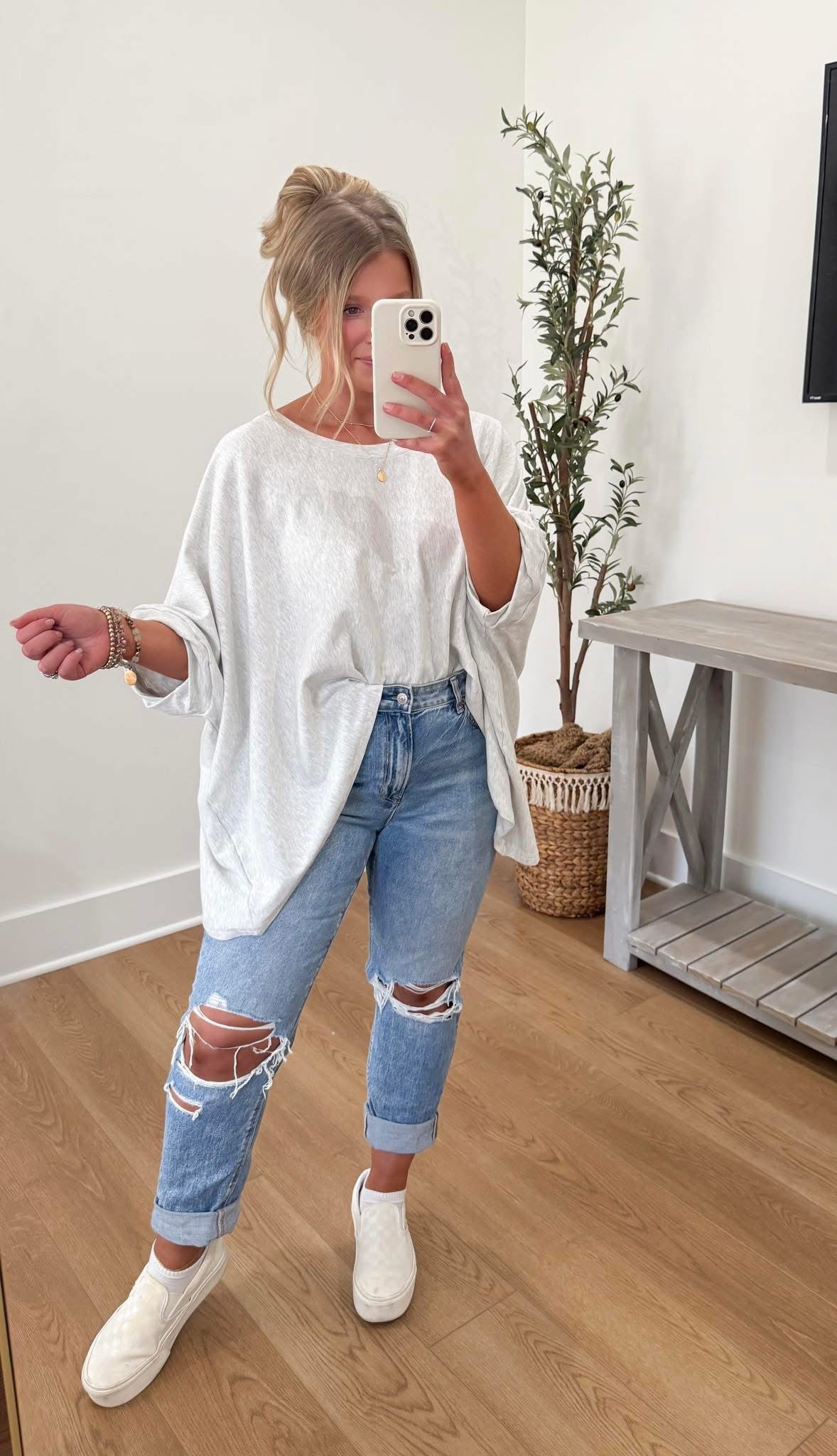 Elevated Boxy Tee - Grey