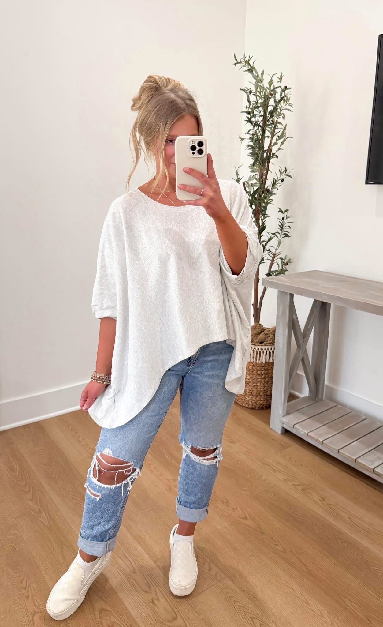 Elevated Boxy Tee - Grey