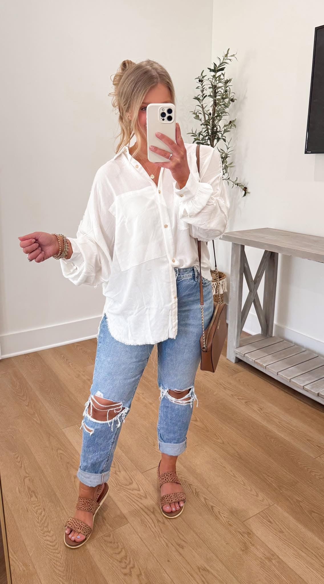 Beach Breeze Button Up - Ivory