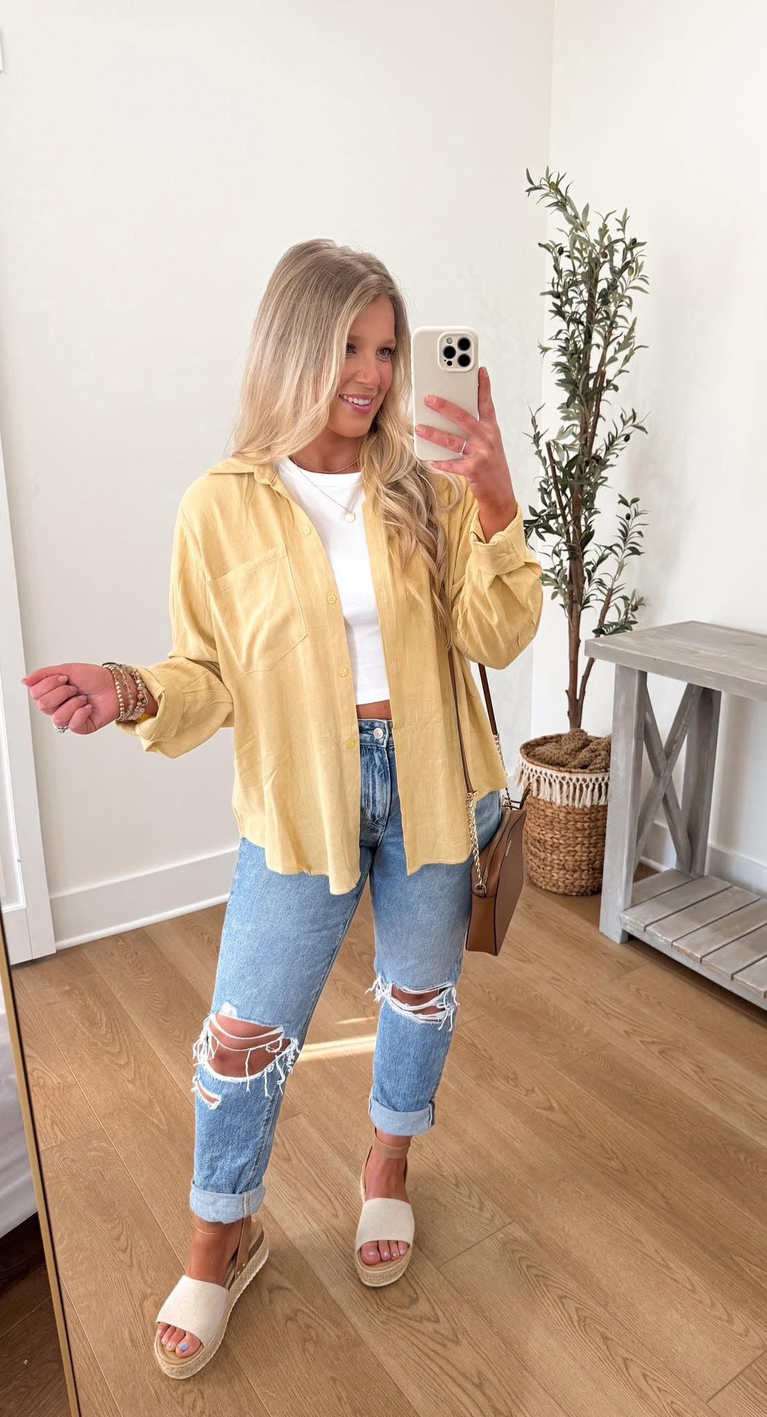 Walking On Sunshine Button Down