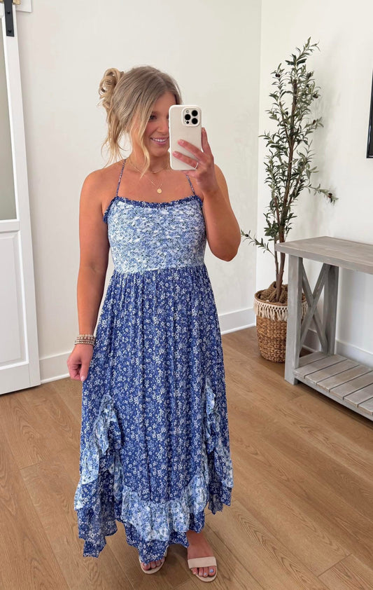 Ditsy Floral Dress - Blue