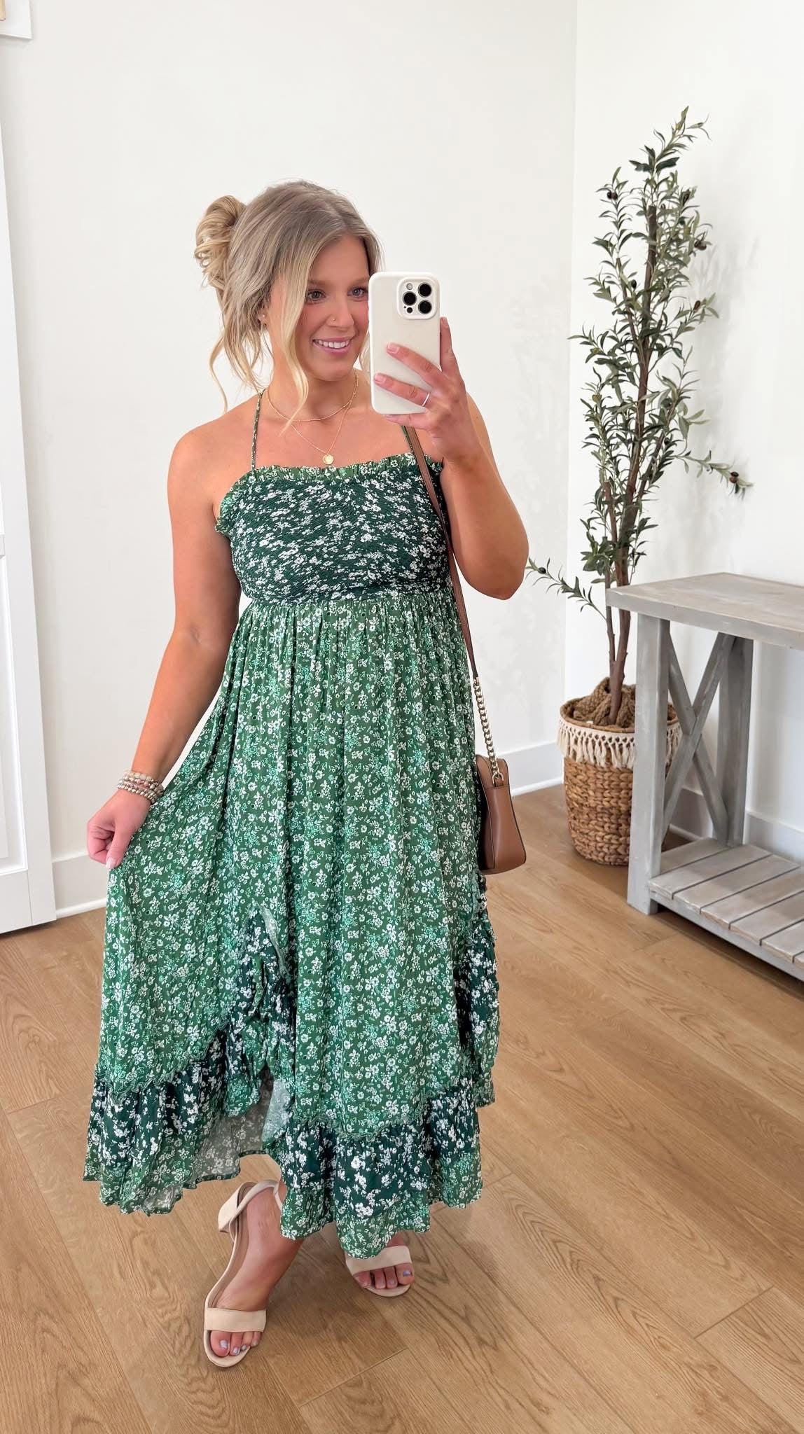 Ditsy Floral Dress - Green