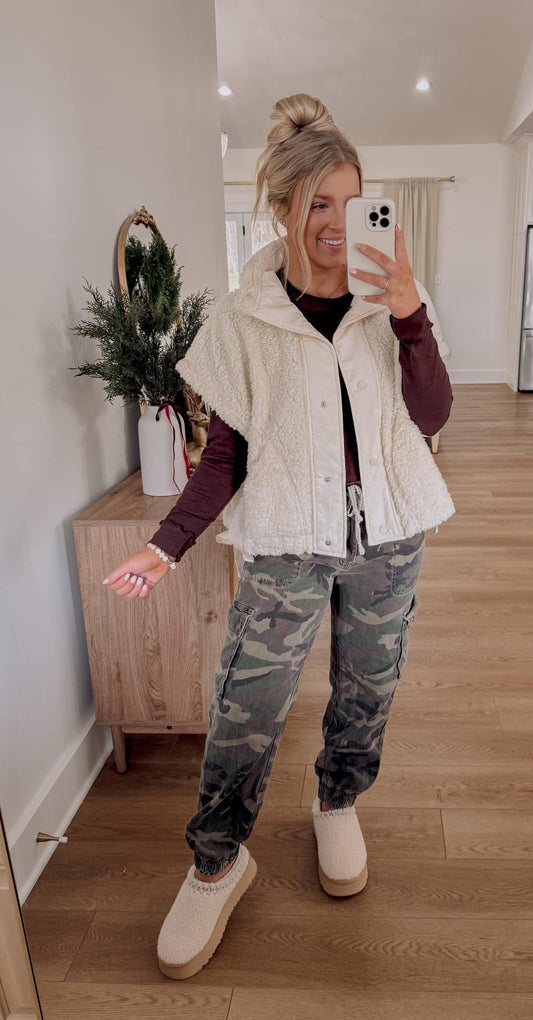 Snow Day Teddy Vest - Ivory