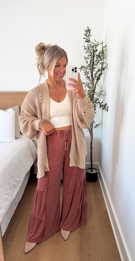 Hot Cocoa Cardigan - Latte
