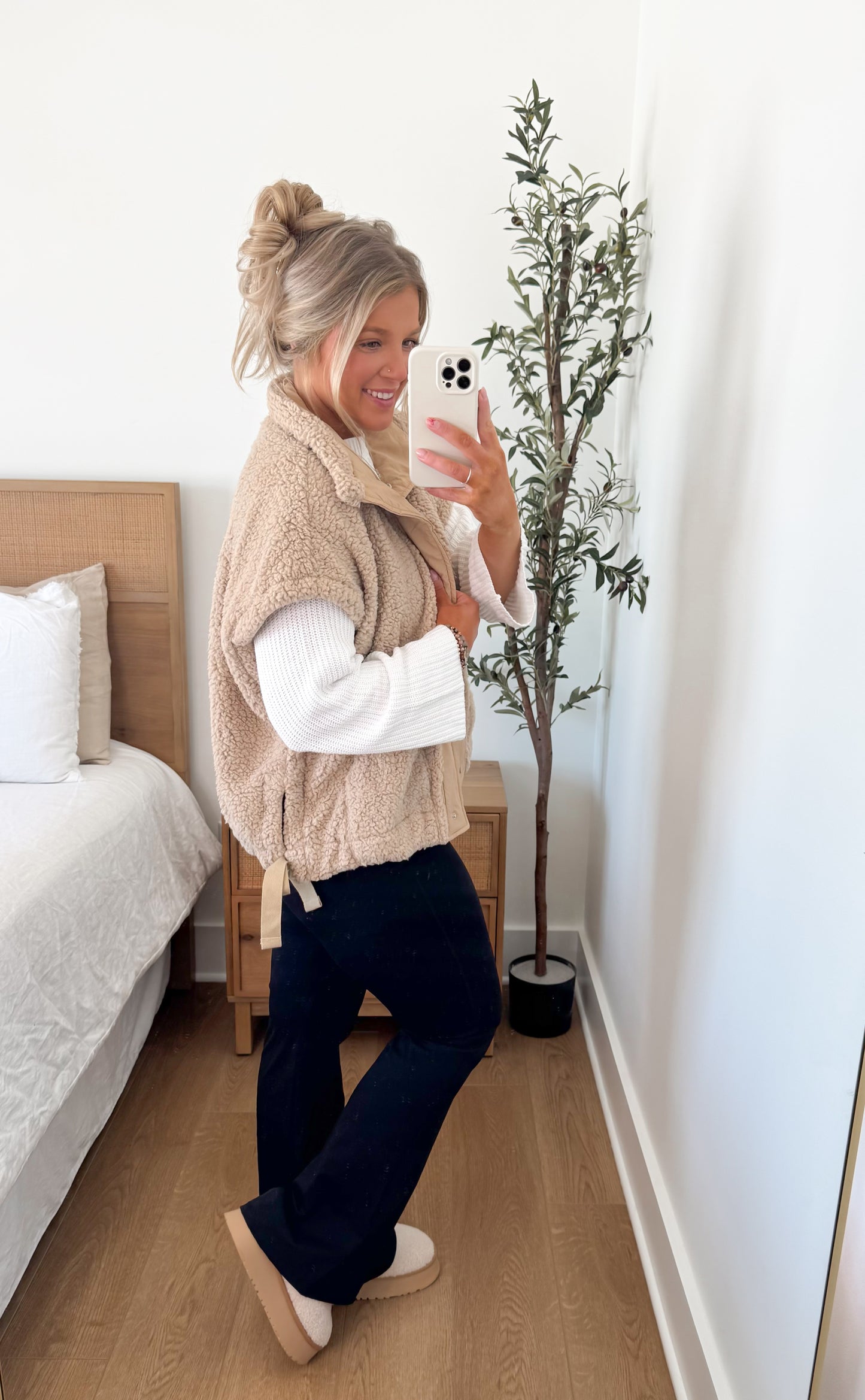 Teddy Sherpa Vest - Oatmeal