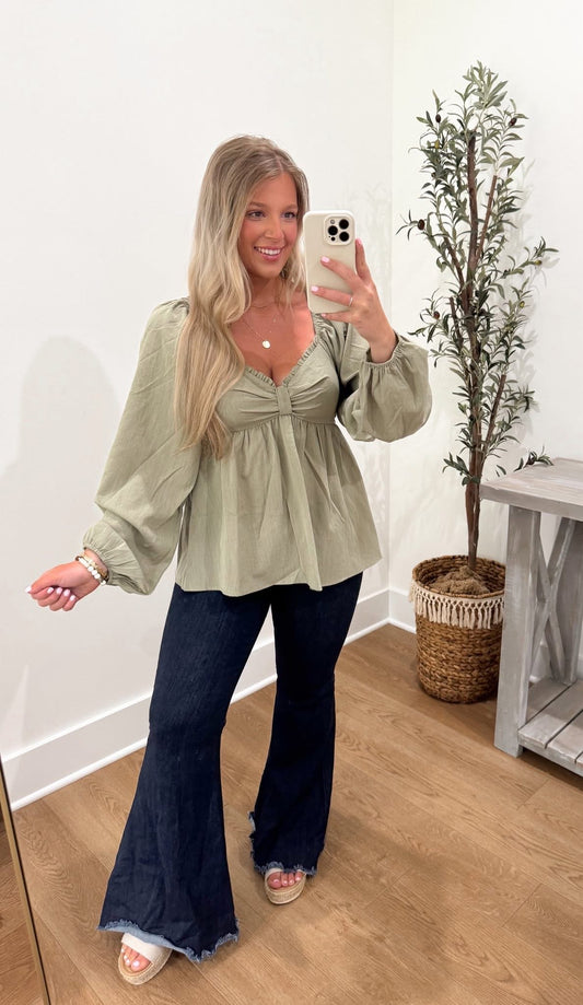 Lunabelle Top - Light Olive