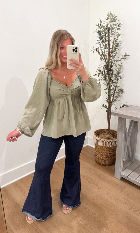 Lunabelle Top - Light Olive