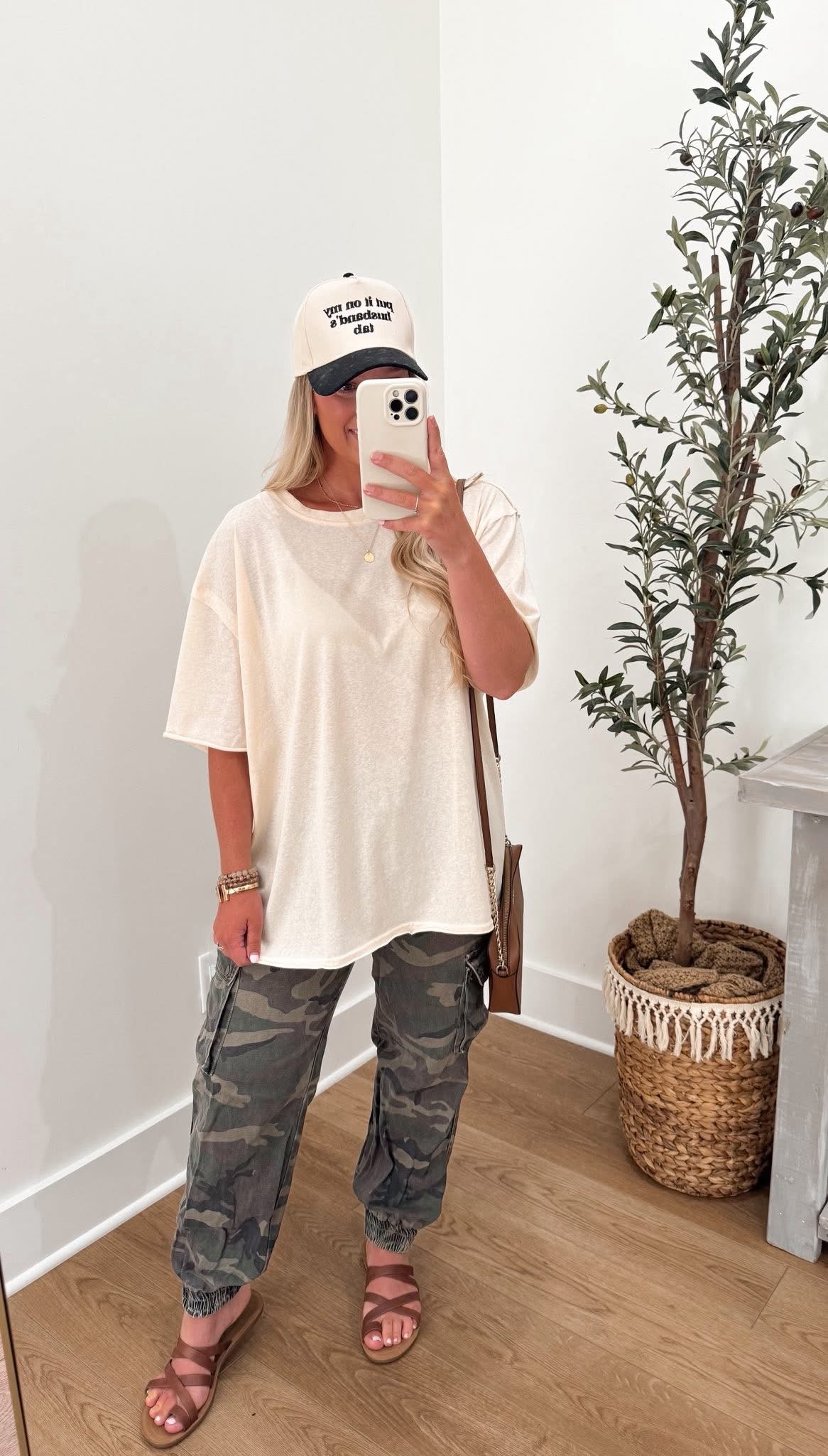 Oversized Boyfriend Tee - Cream