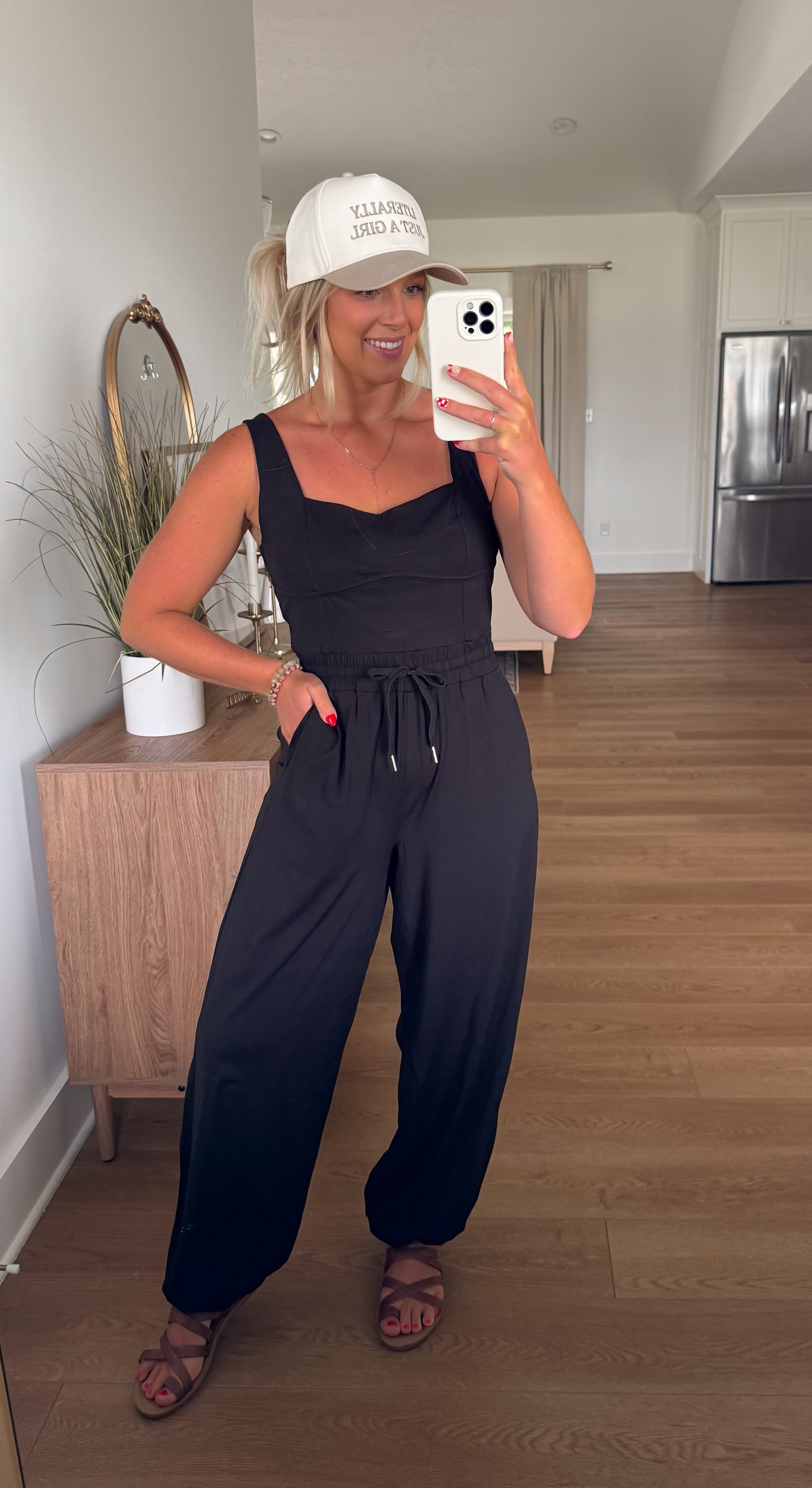 Square Neck Jumpsuit - Black