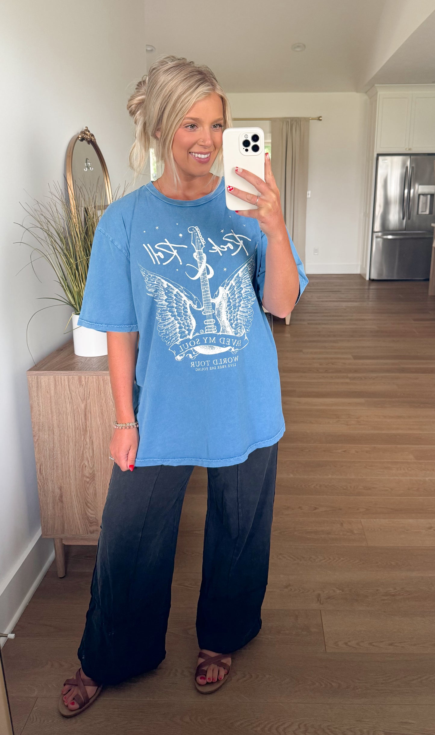 Rock & Roll Tee - Dusty Blue