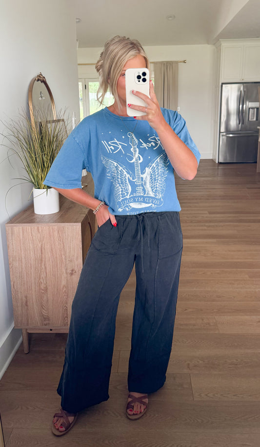 Rock & Roll Tee - Dusty Blue