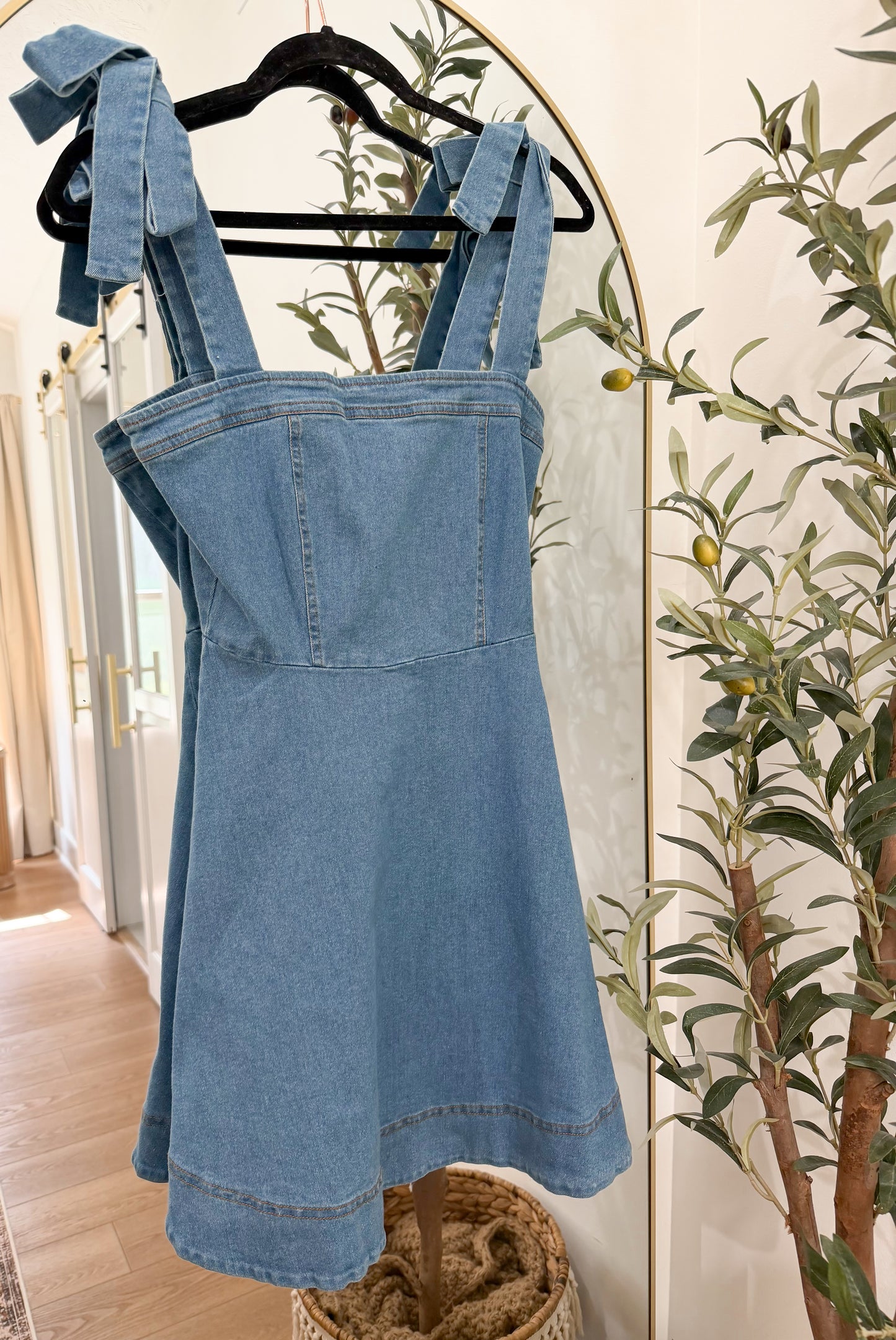 Denim Babydoll Mini Dress